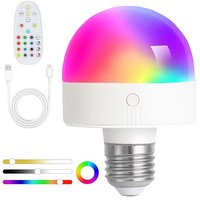 Bombilla LED Moderna RGB Regulable con Control Remoto E27/E26, Lámpara de Pared Recargable con Carga Tipo-C, Precio al por Mayor