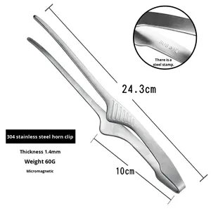 Pince à nourriture en acier inoxydable 304 pour <span class=keywords><strong>cuisine</strong></span> japonaise, outil métallique durable pour barbecue coréen - Product Image 6