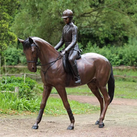 Statues d'animaux de jardin grandeur nature, statue de cheval galopant et sautant en bronze, sculpture de jardin, statue de cheval en bronze antique
