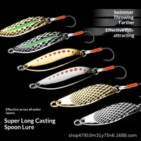 Leurre artificiel spinnerbait pour gros poissons à longue portée, avec hameçon de style militaire, point rouge, sangsue, phosphorescent, yeux lumineux, pour la pêche en rivière