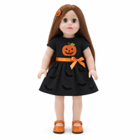 Poupée en tissu et vinyle de 18 pouces, costume d'Halloween, jouet en peluche, éducatif et doux