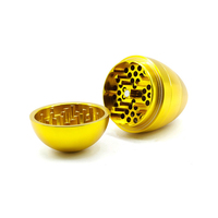 Broyeur à herbes en aluminium 4 pièces, forme d'œuf, emballage en papier kraft coloré, design personnalisé