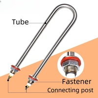 Tube chauffant en acier inoxydable en forme de U Tube chauffant en cuivre bouillant à l'eau isolé 220V380V Boîte de fermentation Boîte d'épreuvage