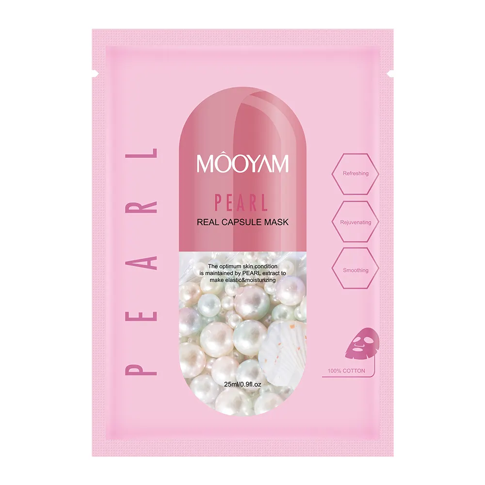 Private Label 6 Types Capsule Pearl Face Mask Sheet Skin Care Whitening Moisturizing Anti-aging MOOYAM 25ml Facial Mask