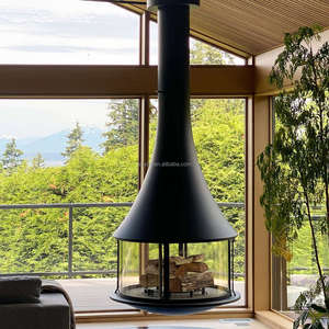 Caminetto Moderno Autoportante da 900mm, Stufa Sospesa Decorativa per <span class=keywords><strong>Riscaldamento</strong></span> del Soggiorno, a Legna <span class=keywords><strong>con</strong></span> Garanzia di 5 Anni - Product Image 4