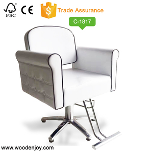 Fauteuil de Barbier Luxueux Blanc C-1817 Moderne en Cuir PU, Réglable en Hauteur, avec Dossier Inclinable et Repose-Pieds Ajustable - Product Image 4