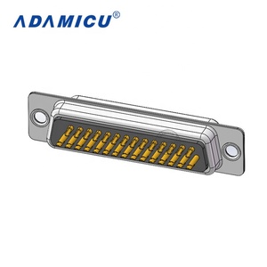 Connecteur D-Sub <span class=keywords><strong>HD44</strong></span> industriel à 44 broches femelle, contacts à souder, matériau en laiton, courant nominal 2A pour les connexions de fils - Product Image 3