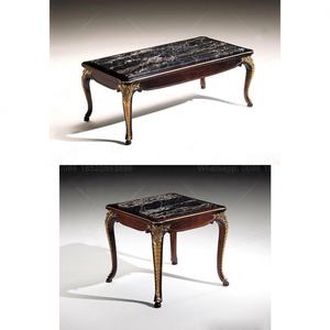 Meubles de palais italiens, salon, salon antique, table basse en bois sculpté, plateau en marbre - Product Image 2