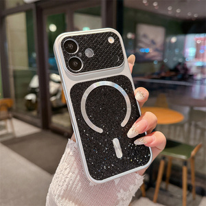 Funda Magnética Original con Purpurina para iPhone 17 16 15 Pro Max, con Protección de Cámara Electrochapada, Brillante y de Cuero - Product Image 4