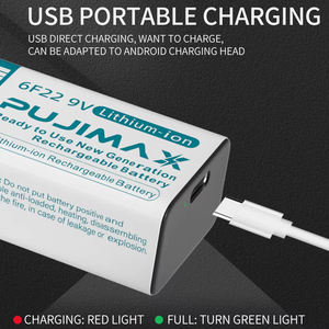 Batterie rechargeable au lithium 9V <span class=keywords><strong>Micro</strong></span> USB de haute qualité PUJIMAX, 2 pièces, 1200mAh, pour talkie-walkie, détecteur de métaux, masseur, <span class=keywords><strong>jouet</strong></span>, télécommande - Product Image 3