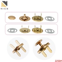 Kancing Magnet Logam, Gesper Rivet Tunggal, Pengikat Magnetik Kuat untuk Tas, Perlengkapan Pakaian, Grosir