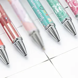 Wholesale Custom Logo DIY Blanks Ballpoint Pen Sublimation Paper Print Inside Plastic Promotional Pens Giveaways