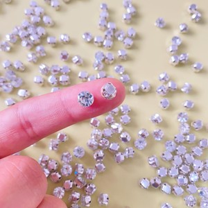 6mm Mini cristalli di vetro piatti rotondi per cucire su pietre con Base di nastro strass per lampadario per abiti da DIY unghie Art 1000 pz - Product Image 2