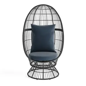 Moderner eiförmiger hängekorb mit Sockel Outdoor-Schaukelstuhl Patio-Gärten-Hängematte-Stuhl