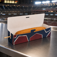 Caja Plegable para Hot Dogs con Logotipo Personalizado, Venta al por Mayor, Contenedores de Papel Kraft Desechables Resistentes a la Grasa, Precio de Fabricante