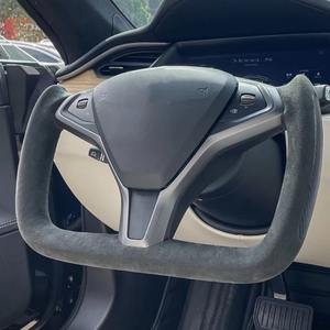 Volante de gran oferta adecuado para t-esla Model3 Y S X yugo de fibra de carbono modificado - Product Image 5