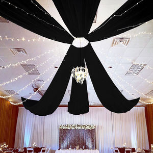 Elegantes cortinas transparentes de techo blanco para decoración de bodas Hermosas cortinas de suministros de boda - Product Image 5