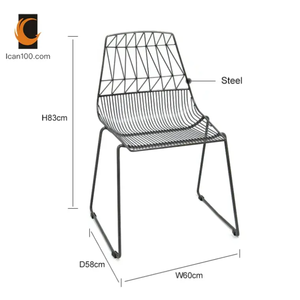 Mobili da ristorante sedia da pranzo sedie in filo metallico verde sedie da ristorante per terrazza all'aperto - Product Image 3