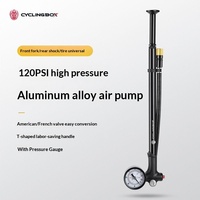 Bomba de Aire para Bicicleta JOHORSE LP-1611 de Aleación de Aluminio, 120 PSI, Alta Presión, Portátil, con Manómetro, Válvula Doble, para Bicicletas de Montaña y Carretera