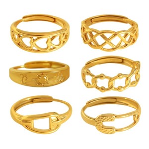 Geometric Fashion <b>Rings</b> Gold Unisex Index Finger <b>Ring</b> Gift Jewelry - Product Image 5