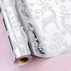 MAYPLUSS Christmas Wrapping Paper Roll 17in X 33ft Anti Curl Gift Craft Packaging Paper for Christmas Hanukkah New Year - Product Image 1