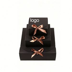Factory Direct Customizable Eco-Friendly Recyclable Gold Foil <b>Paper</b> Gift Box Set Ribbon Bow Luxury High-End Jewelry Packaging - Product Image 2