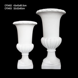 Venta al por mayor de fábrica elegante jarrón de trompeta de boda artificial alto blanco centro de mesa jarrones florales para decoración de mesa de fiesta - Product Image 2