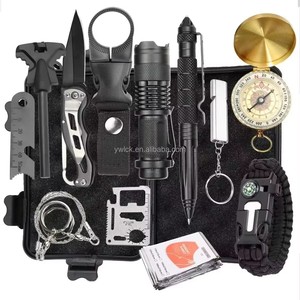Kit de survie 12-en-1 en gros, équipement d'urgence, outils EDC, randonnée, camping, aventure en plein air, randonnée pédestre, étanche IPX4, acier inoxydable - Product Image 4