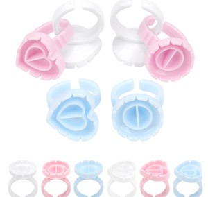 Trái tim lông mi mở rộng keo Nhẫn Chủ mắt Lash người hâm mộ hoa nhanh chóng Blossom cup hình xăm sắc tố container - Product Image 6