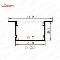 Profilé d'extrusion en aluminium LED LS-225 pour bande LED 44x20mm, luminaire linéaire suspendu pour plafond, pour décorations