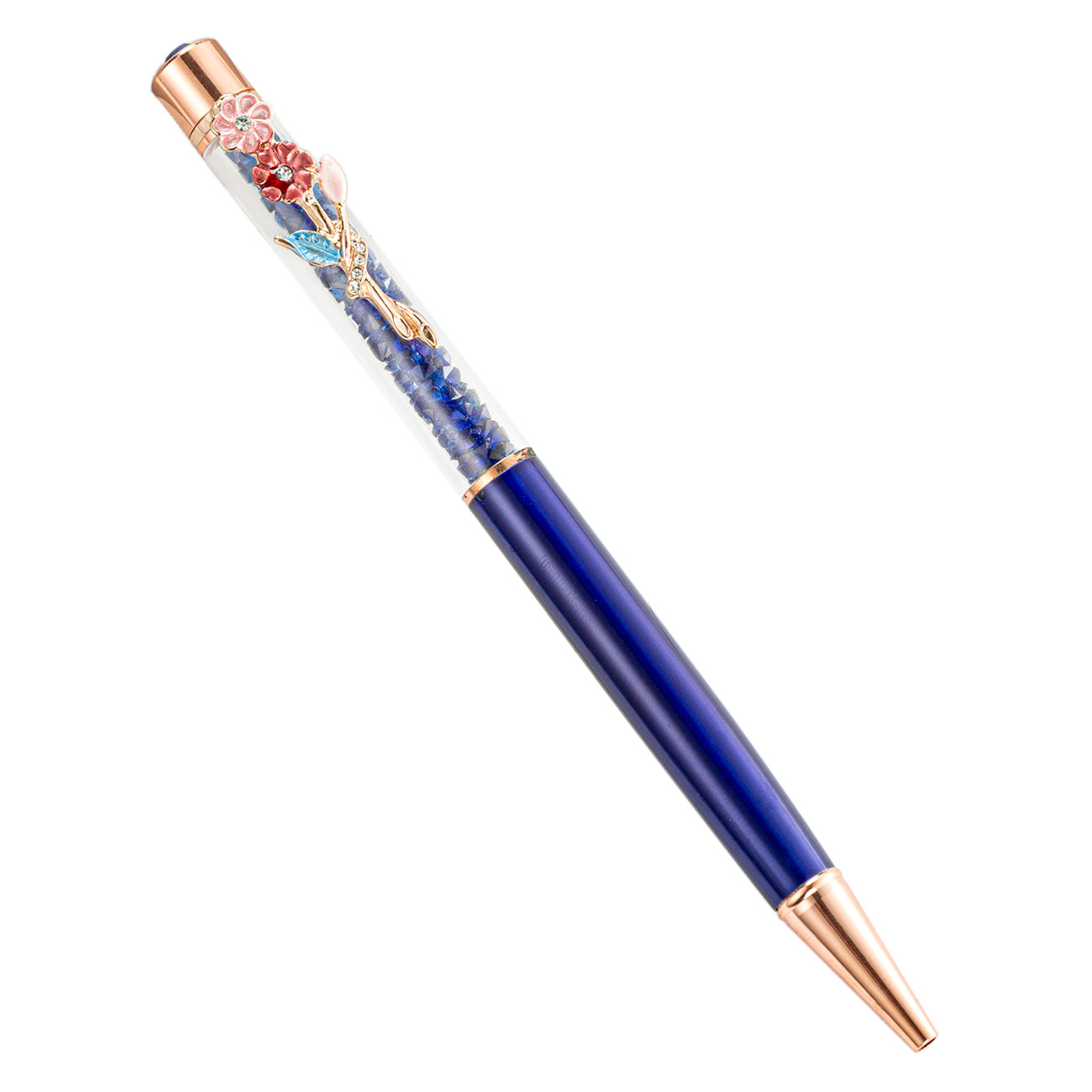 奢华创意东方优雅贾斯汀亚历山大签字笔填充宝石珠宝花夹钢笔圆珠式