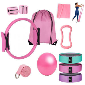 Kit de Inicio de Pilates para el Hogar, 13 Piezas, Color Rosa, Accesorios de Pilates, Juego de Bandas de Resistencia, Anillo y Pelota con Bandas de Resistencia - Product Image 2