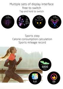 GFORDT 2020 nueva multifunción deportes Kw10 impermeable reloj para mujer - Product Image 3