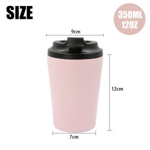 Gobelet isolé en acier inoxydable 304 à double paroi de 12oz pour tasse à café de voyage étanche couvercle rabattable 6-12 heures d'isolation thermique - Product Image 3