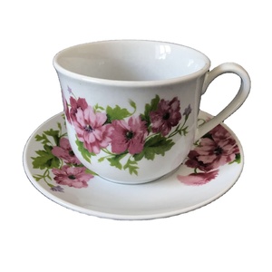 Taza de porcelana fina con estampado de flores de América del Sur, platillo de cerámica para té/Café, Juego de platillos - Product Image 1
