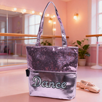 Sac à main en cuir à paillettes brillantes, sac de voyage pour enfants, sac de sport, ensemble de sacs de danse tendance pour filles