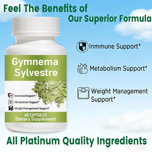 Capsules de Gymnema <span class=keywords><strong>Sylvestre</strong></span> : Extrait Herbal, Chrome, Métabolisme, Gestion du Poids, Énergie, Bien-être, Formule Végétalienne OEM ODM Quotidienne - Product Image 1