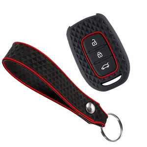 Funda de silicona para llave de coche con 3 botones, compatible con <span class=keywords><strong>Renault</strong></span> Kwid, Traffic, Symbol, Dacia Sandero, Logan, Duster 2016, <span class=keywords><strong>2017</strong></span>, 2018 - Product Image 3
