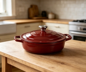 <span class=keywords><strong>Olla</strong></span> de hierro fundido esmaltado para mariscos, paella, <span class=keywords><strong>olla</strong></span> redonda poco profunda de hierro fundido con tapa - Product Image 6