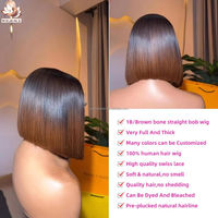 Perruque Bob 1B/Marron sans colle, double densité, ultra-lisse, avec dentelle transparente 5x5, cheveux humains vietnamiens bruts, perruques frontales HD entièrement en dentelle