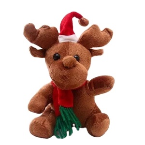 <span class=keywords><strong>2022</strong></span> noël fait à la main marron velours peluche renne père noël 16cm PP coton enfants <span class=keywords><strong>jouet</strong></span> décoration - Product Image 1