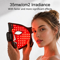 Masque facial LED en silicone rechargeable sans fil, masque de photothérapie portable pour la maison et le salon, anti-acné, anti-rides