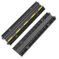 Rampas Plegables para Eventos al Aire Libre, Protector de Cables de Goma, Protector de Cables para Suelo, Rampa para Cables de 2 Canales