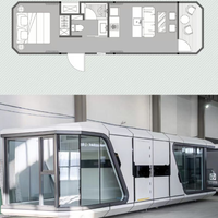 Maison préfabriquée modulaire de luxe portable 1150mm*330mm*330mm, design moderne, capsule spatiale