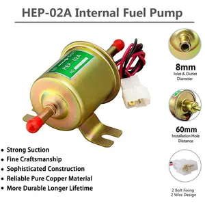 Электрический топливный насос низкого давления универсальный дизельный бензин топливный насос HEP-02A 12V 24V для автомобиля мотоцикла