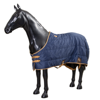 Vente en gros de couvertures professionnelles stables 420D personnalisées de haute qualité, tapis pour équins, sangles de jambe de la côte ouest, couverture pour chevaux