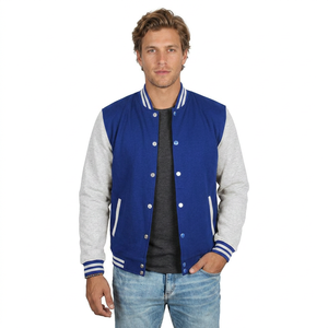 Veste universitaire pour homme, imperméable, respirante, tissu de haute qualité, patchwork en cuir, confortable à porter, grande taille - Product Image 1