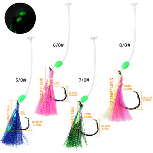 5/0 ~ 8/0 aparejo de pesca en el mar cebo de piel de pez aparejos Sabiki 2 uds anzuelos circulares con barril giratorio rosa amarillo verde rojo azul - Product Image 2