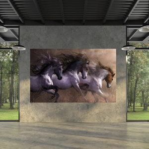 Cheval peinture à l'huile imprimer trois chevaux photo pour salon mur <span class=keywords><strong>affiche</strong></span> décor - Product Image 2