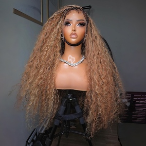 Cabello Humano Virgen Rizado Birmano Natural para Peluca, Largo, con Encaje <span class=keywords><strong>HD</strong></span> Completo, Color Borgoña, 200% de Densidad, Sin Pegamento, Venta al Por Mayor - Product Image 3